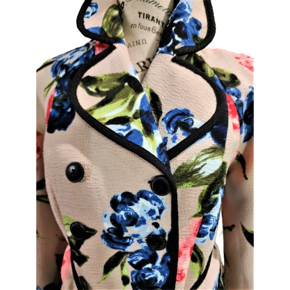 ELLE Floral Trench Coat Size 2 New Condition - Picture 5 of 6